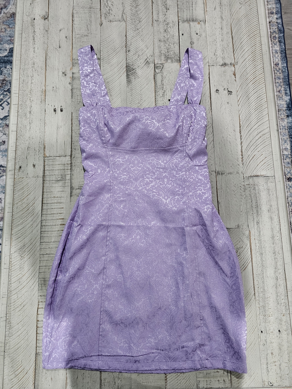 Lucy in the Sky Lavender Jacquard Midi Dress - Picture 5 of 7